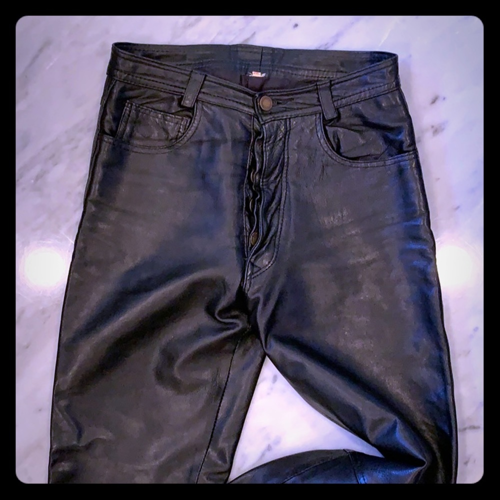 Black leather pants